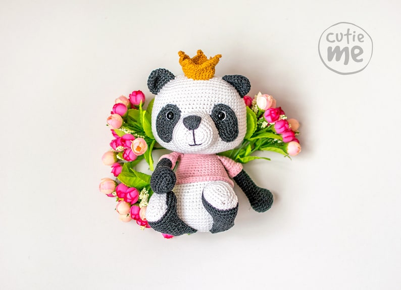 PATTERN Susie the Panda. PDF crochet bear pattern, cute crochet panda bear, Amigurumi Princess Panda image 3