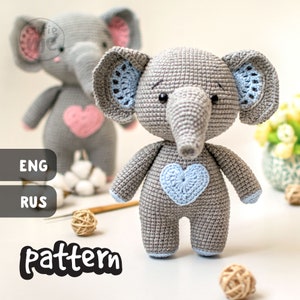 PATTERN: Melman the Elephant. Amigurumi Pattern Elephant. PDF Pattern Crochet Elephant Pattern Instant Download Crochet Animal