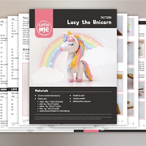 PATTERN Lucy the Unicorn. PDF crochet unicorn pattern, Amigurumi Unicorn image 5