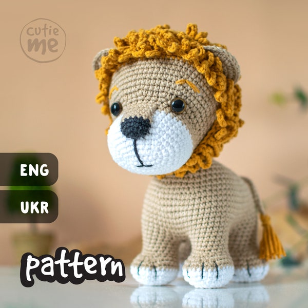 PATTERN The Lion Myron. PDF amigurumi crochet Lion pattern