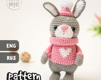 PATTERN Lapi the Bunny. Crochet Pattern Amigurumi Bunny PDF Pattern Holiday Toy Easter Bunny