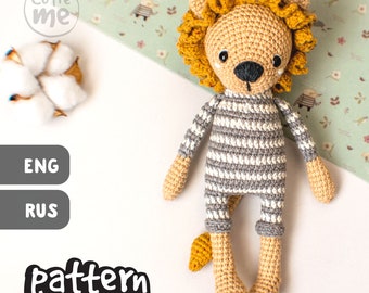 PATTERN Lion Timosha. PDF crochet lion pattern, cute crochet little lion, Amigurumi Lion