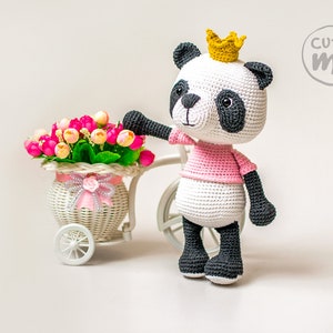 PATTERN Susie the Panda. PDF crochet bear pattern, cute crochet panda bear, Amigurumi Princess Panda image 2