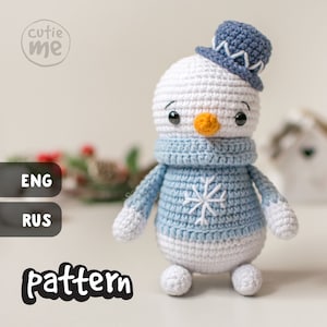 PATTERN Charlie the Snowman. Crochet Pattern Snowman PDF Pattern. Holiday Crochet Pattern. Christmas Winter Toy Pattern Amigurumi