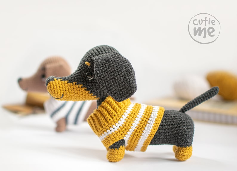 PATTERN the Dachshund Yumi. PDF Amigurumi Crochet Dachshund Etsy