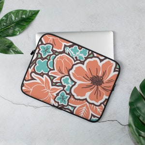 Hawaiian Floral print Laptop Sleeve, floral laptop case, colorful case, gift ideas, Mother&#39;s Day, Birthday, Easter