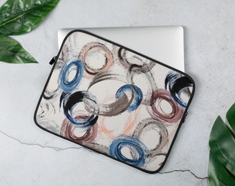 Abstract Circles Laptop Sleeve: Padded Neoprene Case