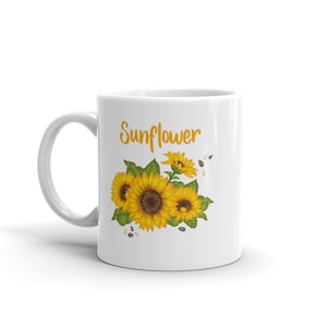 Mug tournesol, tasses à café, idées cadeaux, tournesols, idée cadeau café, idées cadeaux de Noël