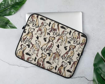 Dog Print Laptop Sleeve: Padded Neoprene Case