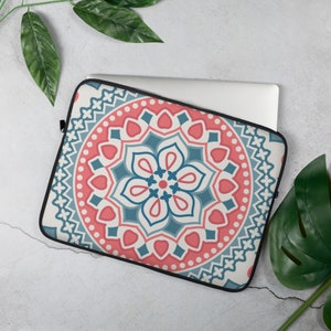 Laptop Sleeve, geometric print sleeve, colorful laptop case, Christmas gifts, Holiday gifts