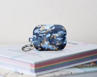 Blue Camouflage Case for AirPods®, earbud case, earphone case, Christmas gifts, birthday gifts, gift ideas, stocking stuffers