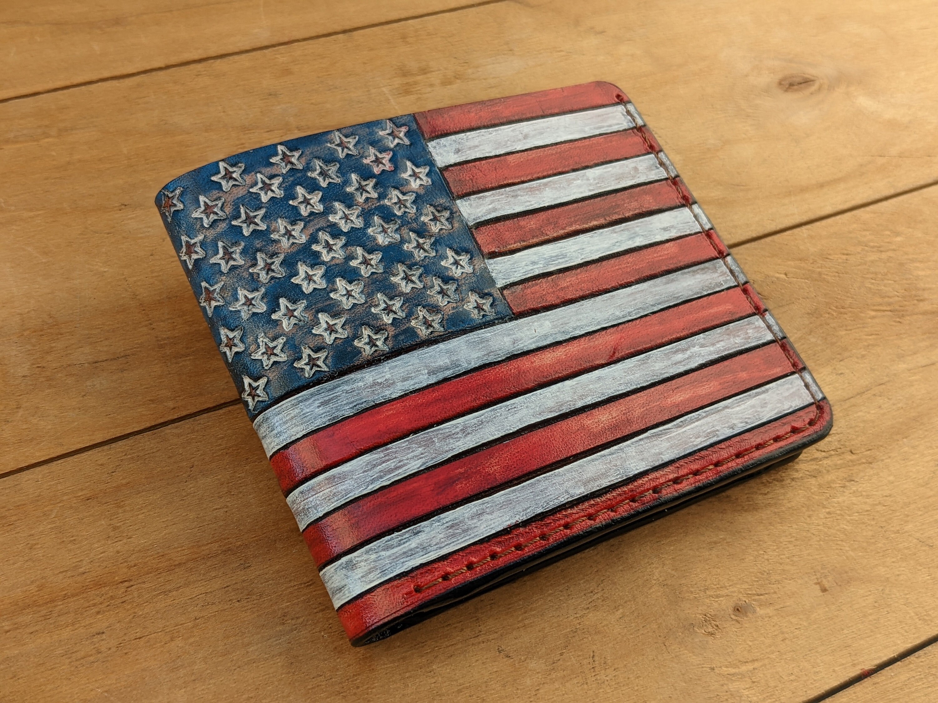 American Flag Bifold Wallet [Custom Handmade to Order]