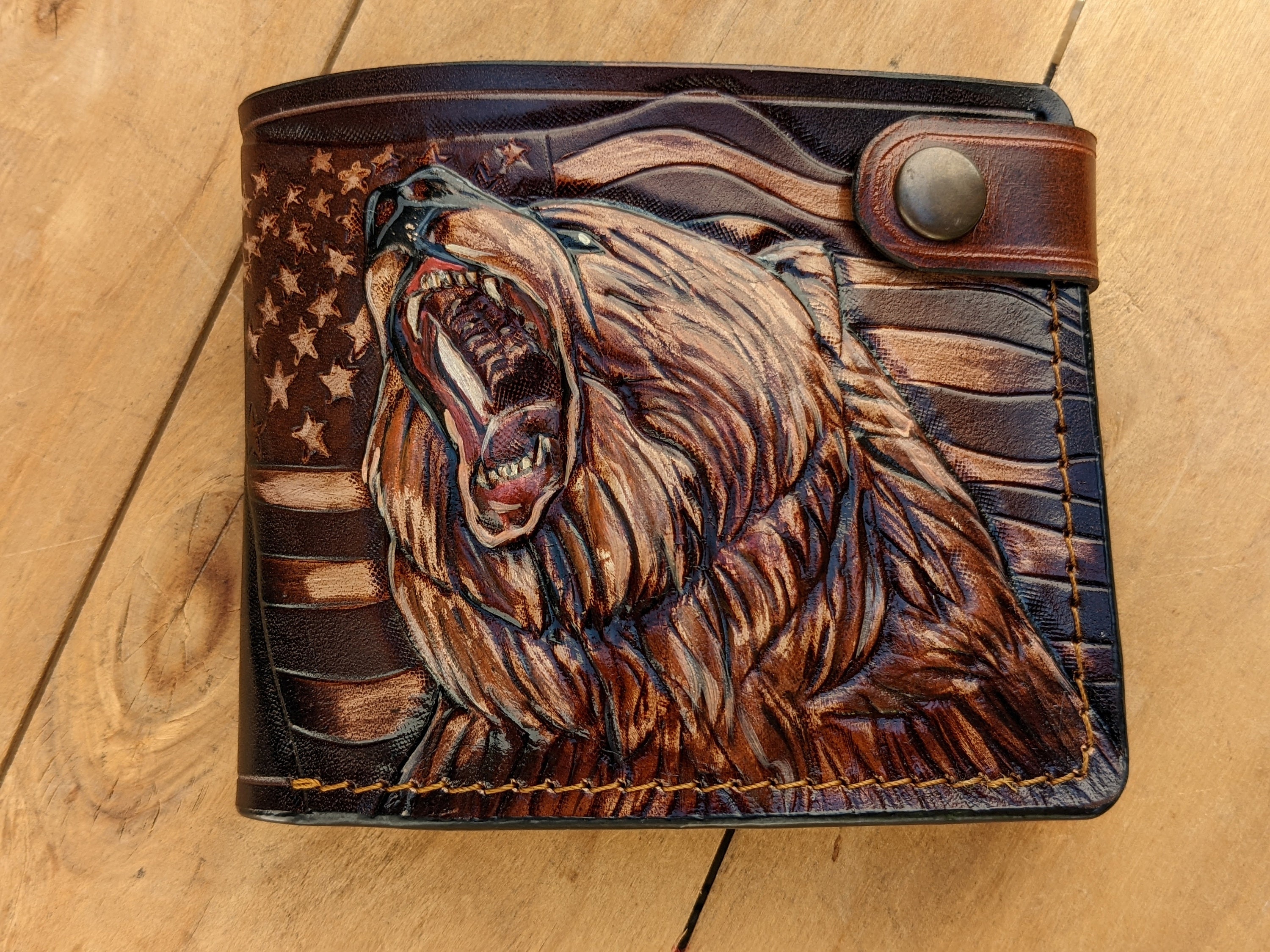 Personalised Leather Wallet with Coin Purse | Man & Bear
