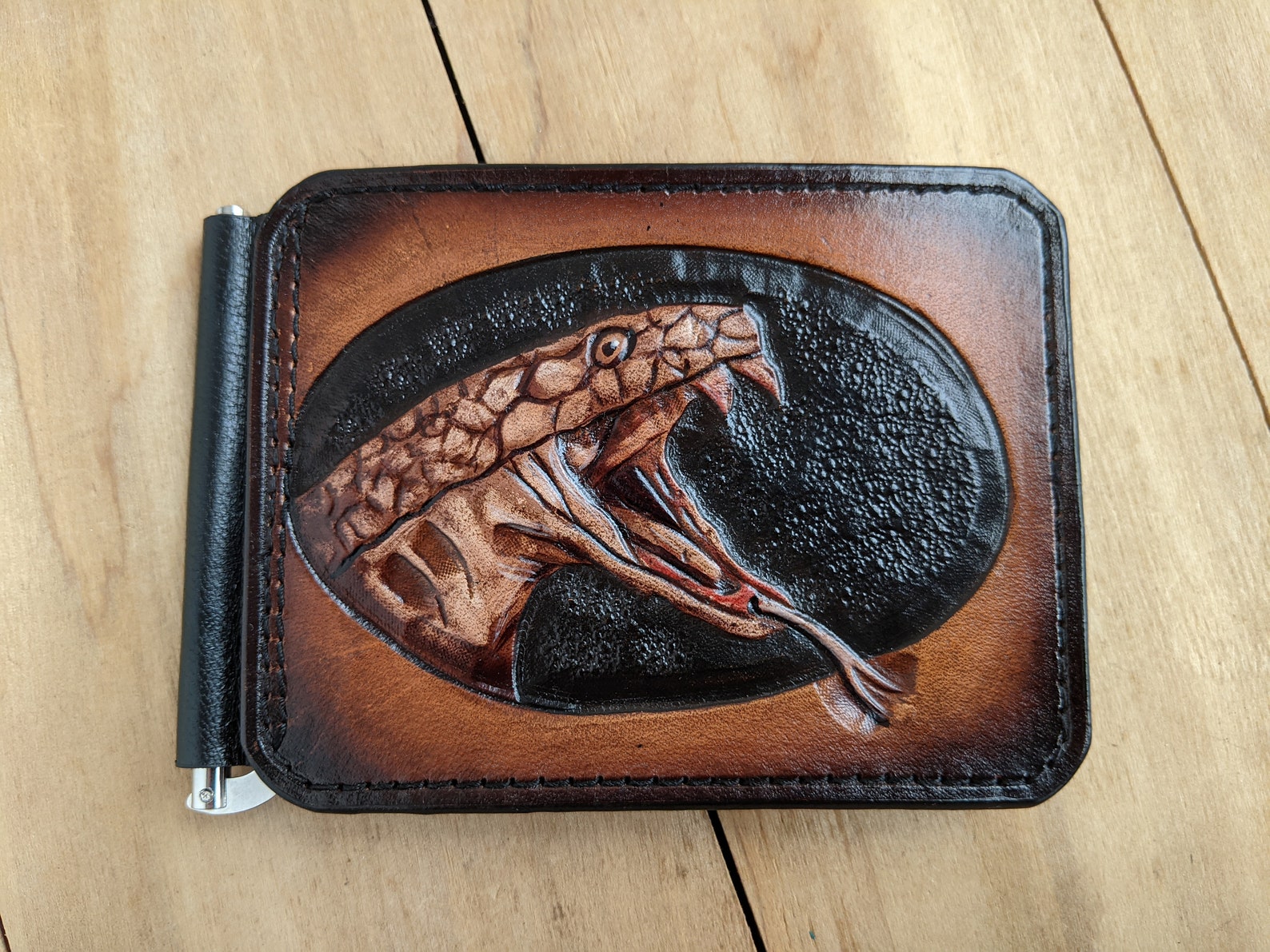 Biker wallet Snake Cobra Genuine Leather wallet Men's | Etsy
