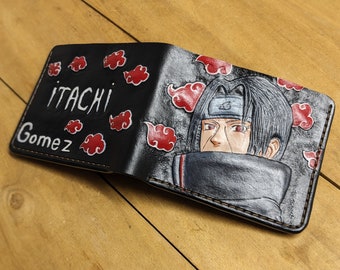 Anime, Superheroes, Men's 3D Genuine Leather Bifold Wallet, Handmade Wallet, Carved Money Holder, Tooled Card Holder, Airbrush Art