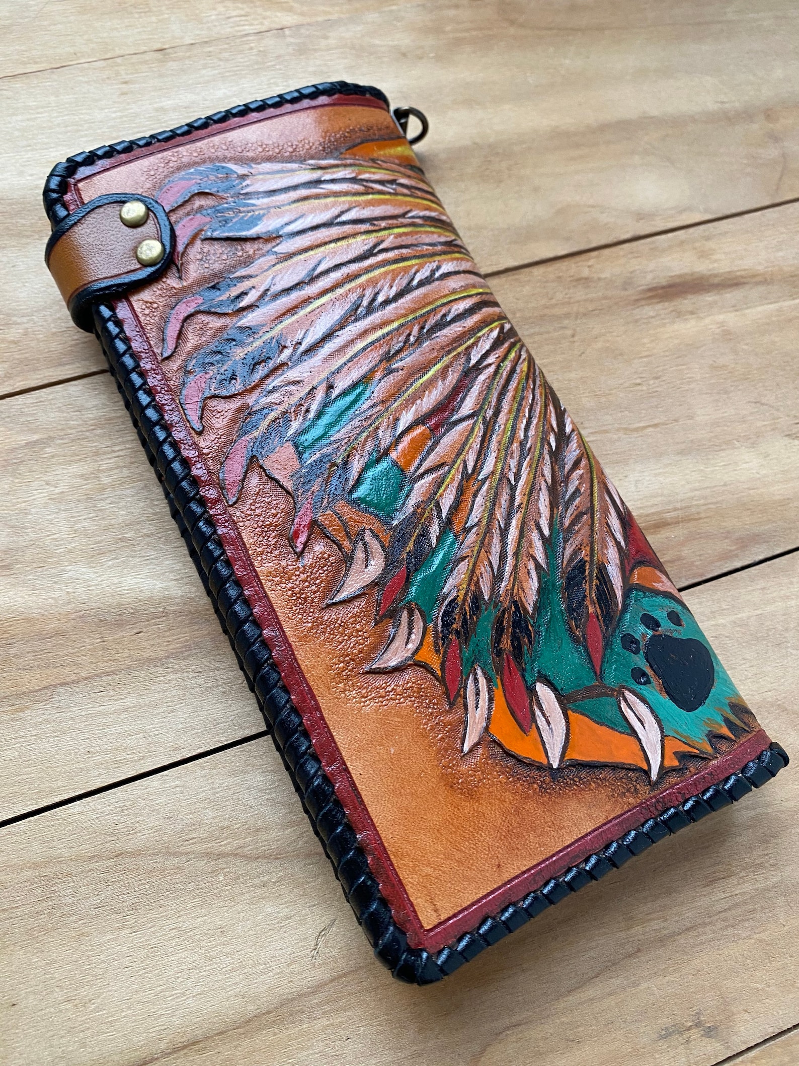 Indian wallet Red Man Native American wallet Biker wallet Etsy