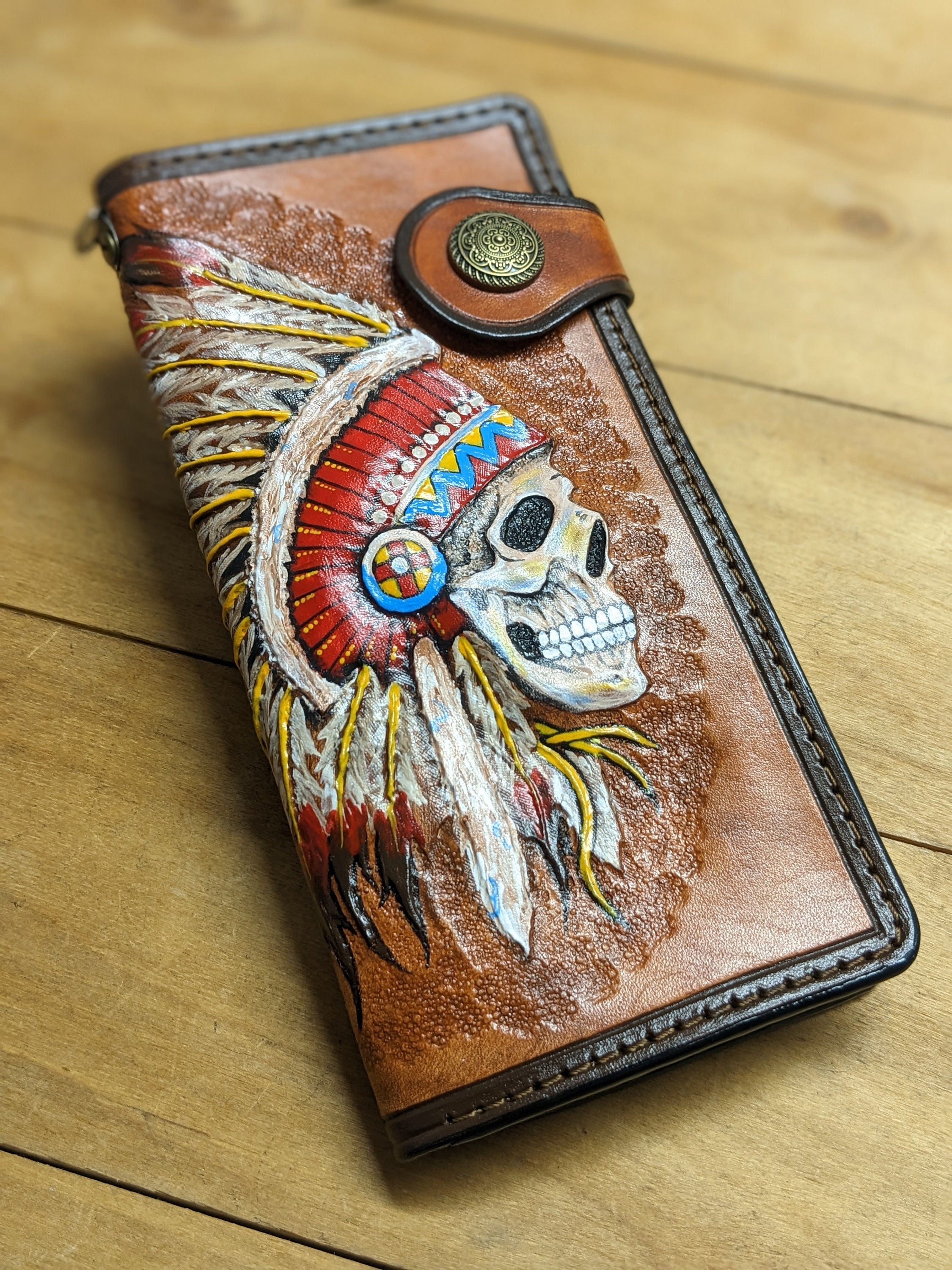 Winter War Chief Nomad Series 2- 7-3/4 Custom Leather Long Wallet And  Accessories