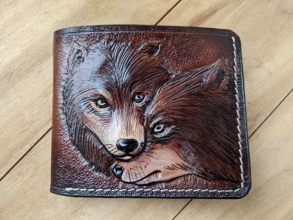 Ruiter Echte Lederen portemonnee Cowboy Bloemen Paard Rodeo Handgesneden Mannen portemonnee Lasso Lange portemonnee Handgeschilderd Tassen & portemonnees Portemonnees & Geldclips Portemonnee met ketting Biker portemonnee 