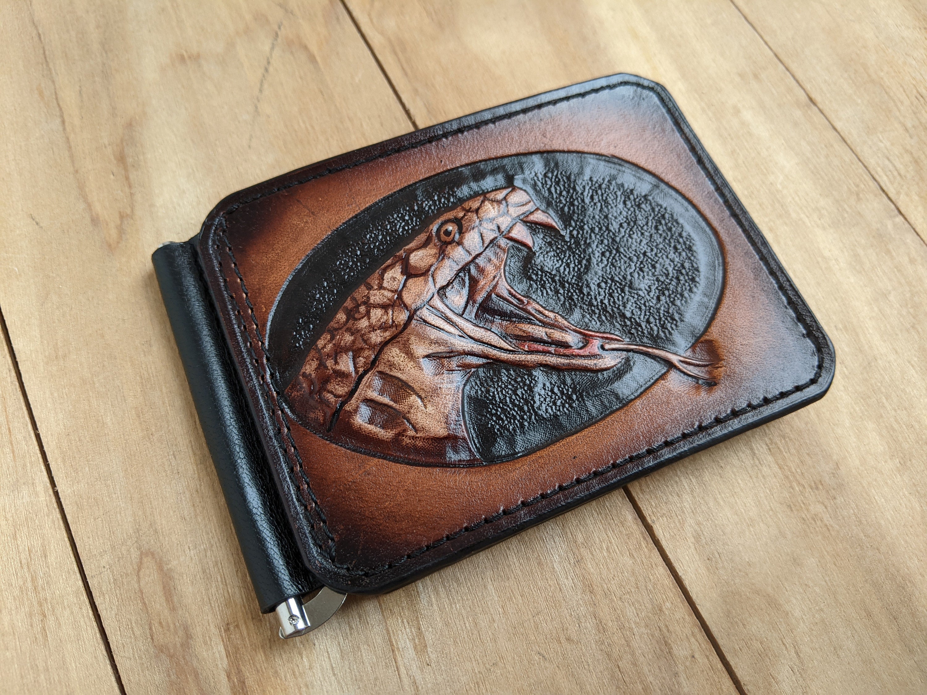 Biker wallet Snake Cobra Genuine Leather wallet Men's Etsy