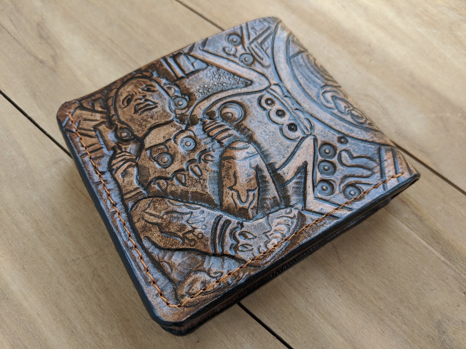 Aztec Design Aztec Art Genuine Leather wallet Mens wallet Etsy