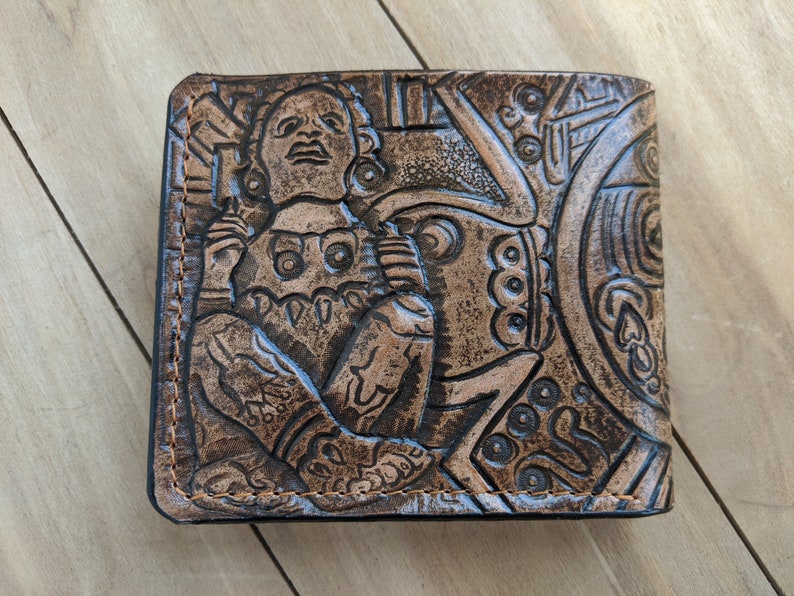 Aztec Design Aztec Art Genuine Leather wallet Mens wallet Etsy