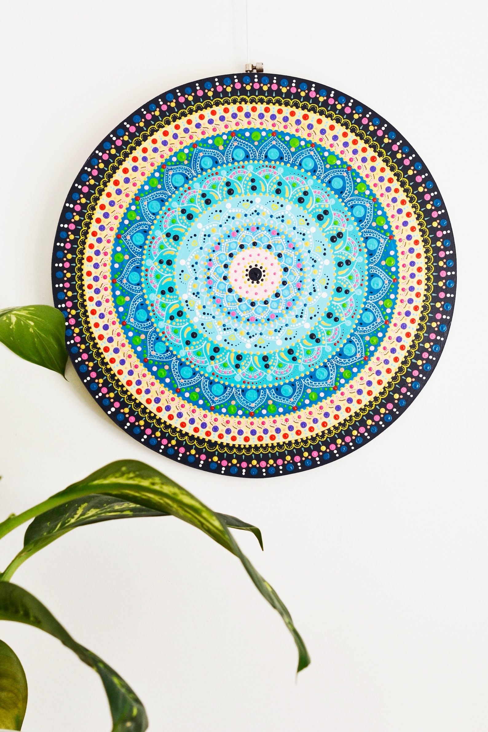 Mandala wall art. Original hand painted 15. Wall Decor. Etsy