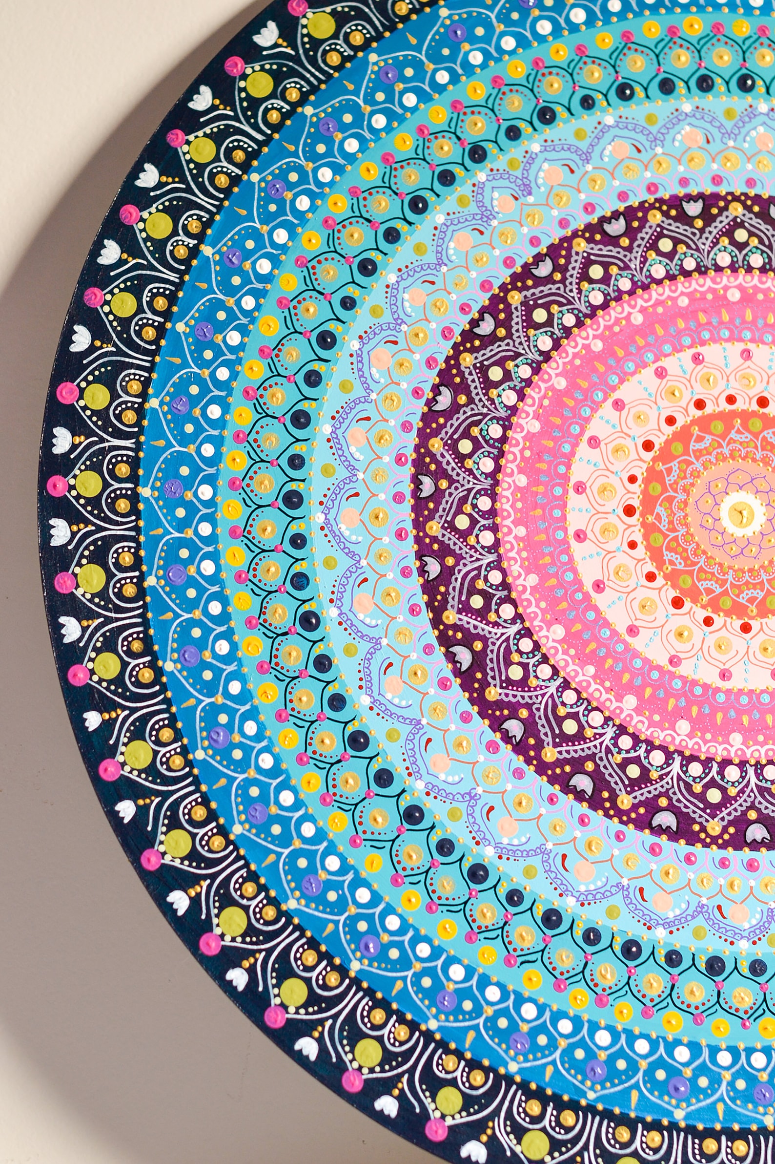 Mandala wall art. Original hand painted 24. Wall Decor. Etsy