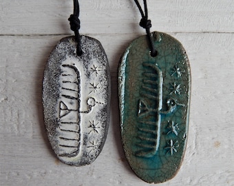 Keramik-Anhänger "Vogel", handgemachte Schmuck, Keramik, Geschenk, Ethnos, Maskottchen, für Handarbeiten, Keramikperlen, keltisch, alt, historisch, Ton