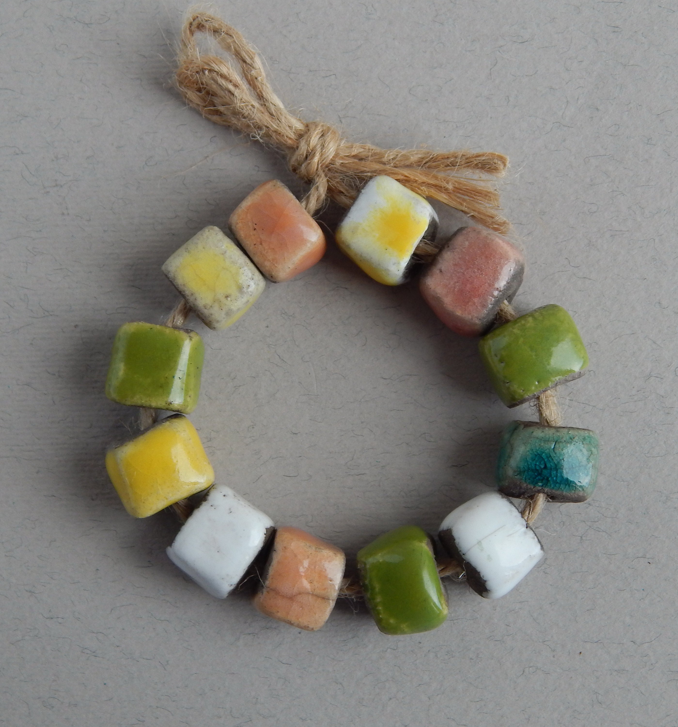 A set of 12 ceramic beads Raku beads decorations Etsy