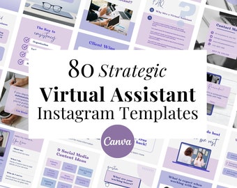 Virtual Assistant Social Media Templates, Instagram Posts, VA Content, Social Media Manager, Canva Templates