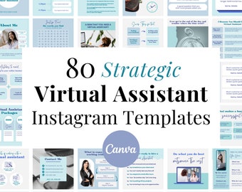 Virtual Assistant Social Media Templates, Instagram Posts, VA Content, Social Media Manager, Canva Templates