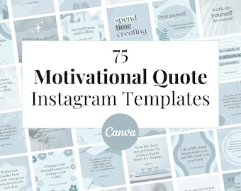 75 Motivational Quotes, Instagram Posts, Social Media Quotes, Positive, Inspirational, Business, Canva Templates for Social Media