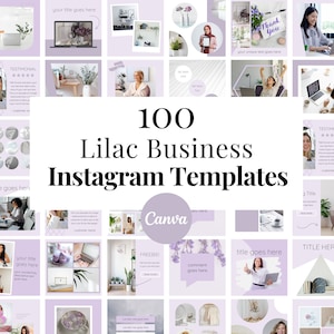 Lilac Business Instagram Templates: Canva Social Media Posts