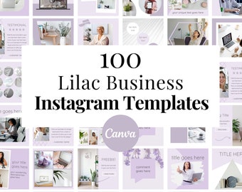 Minimalist Lilac Instagram Post Templates, Service Business, Social Media Posts, Canva Templates for Small Business