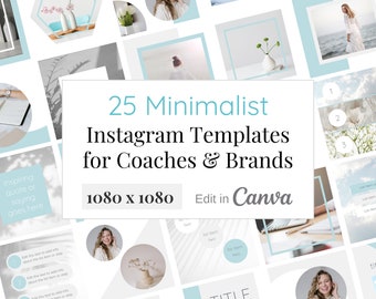 Minimalist Social Media Templates for Coaches & Small Businesses, Instagram Templates, Simple Classic Professional Canva Post Templates