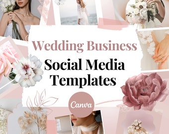 100 Wedding Business Instagram Templates, Social Media Templates, Photographer, Designer, Elegant Bridal, Canva Templates