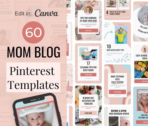 Parenting Mom Pinterest Templates Pinterest Canva Templates - Etsy