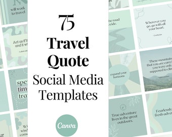 Adventure Instagram Quote Posts, Travel Social Media Templates, Instagram Travel Templates, Canva Templates, Lifestyle, Blogger, Backpacking