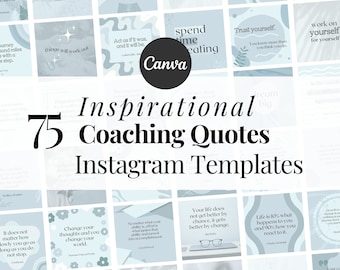 75 Coaching Quotes, Inspirational Instagram Quotes, Social Media Posts, Canva Templates, Leadership, Mindset, Personal Growth