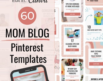 Parenting Mom Pinterest Templates, Pinterest Canva Templates, Family Blogger Templates, Baby Kids Mummy Blog Pins, Pinterest Posts