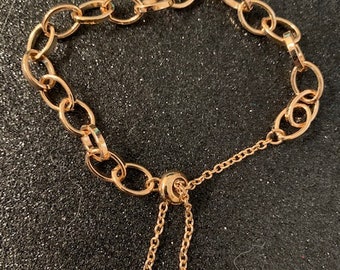 Grandma Gift Locket Heart Gold Multi Charm Bracelet Coin Charm Bracelet Chunky Chain Bracelet SALE Unique Gifts Multi Chain Bracelet