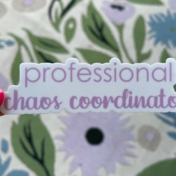 Professional Chaos Coordinator Sticker / Nanny Sticker / Mom Sticker / Teacher Sticker / Babysitter Sticker / Waterproof Sticker