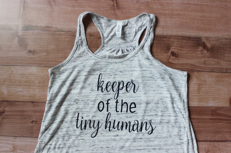 Teacher Tank Top Nanny Summer Tank Summer Tank Mom Tank White Marble Tank Funny Nanny Shirt Keeper of the Tiny Humans Tank Under 30