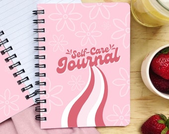 Cuadernos en espiral / Diario de tapa blanda / Mensaje inspirador / Diario de autocuidado Crece Diario de autocuidado Diario