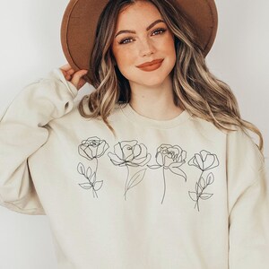 Flower Sweatshirt, Flower Hoodie, Women Hoodie, Sweatshirts Hoodies,Plus Size,Flower Girl Gifts, Floral Gift, Girlfriend Gift