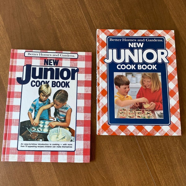 New Junior Cook Book Better Homes and Gardens 1979 Edition and 1989 Edition Set of 2 Children's Cookbooks