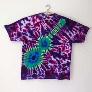 Tie Dye Guitar Tee Shirt one of a kind hand dyed rock concert air guitar T-Shirt size 2XL