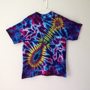 Tie Dye Guitar Tee Shirt one of a kind hand dyed rock concert air guitar T-Shirt size XL