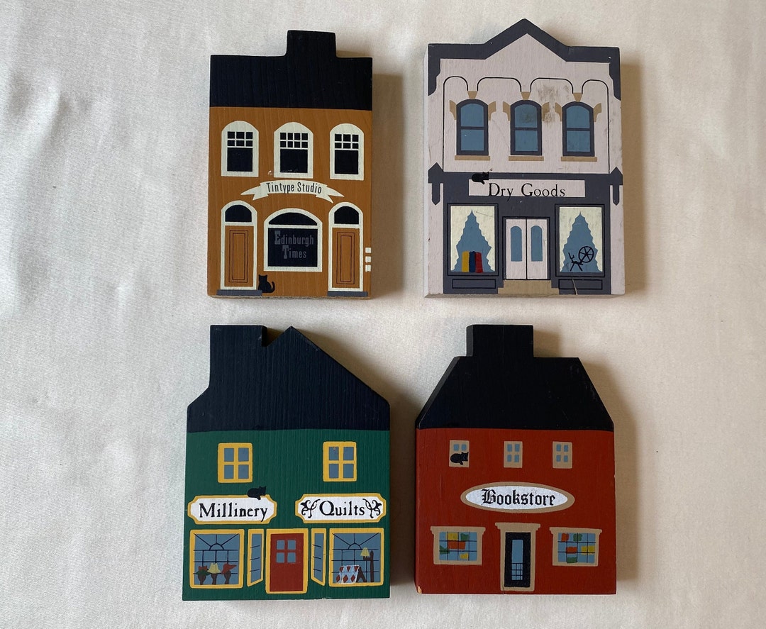 The Cat's Meow Collection of 4 Miniatures Bookstore Etsy