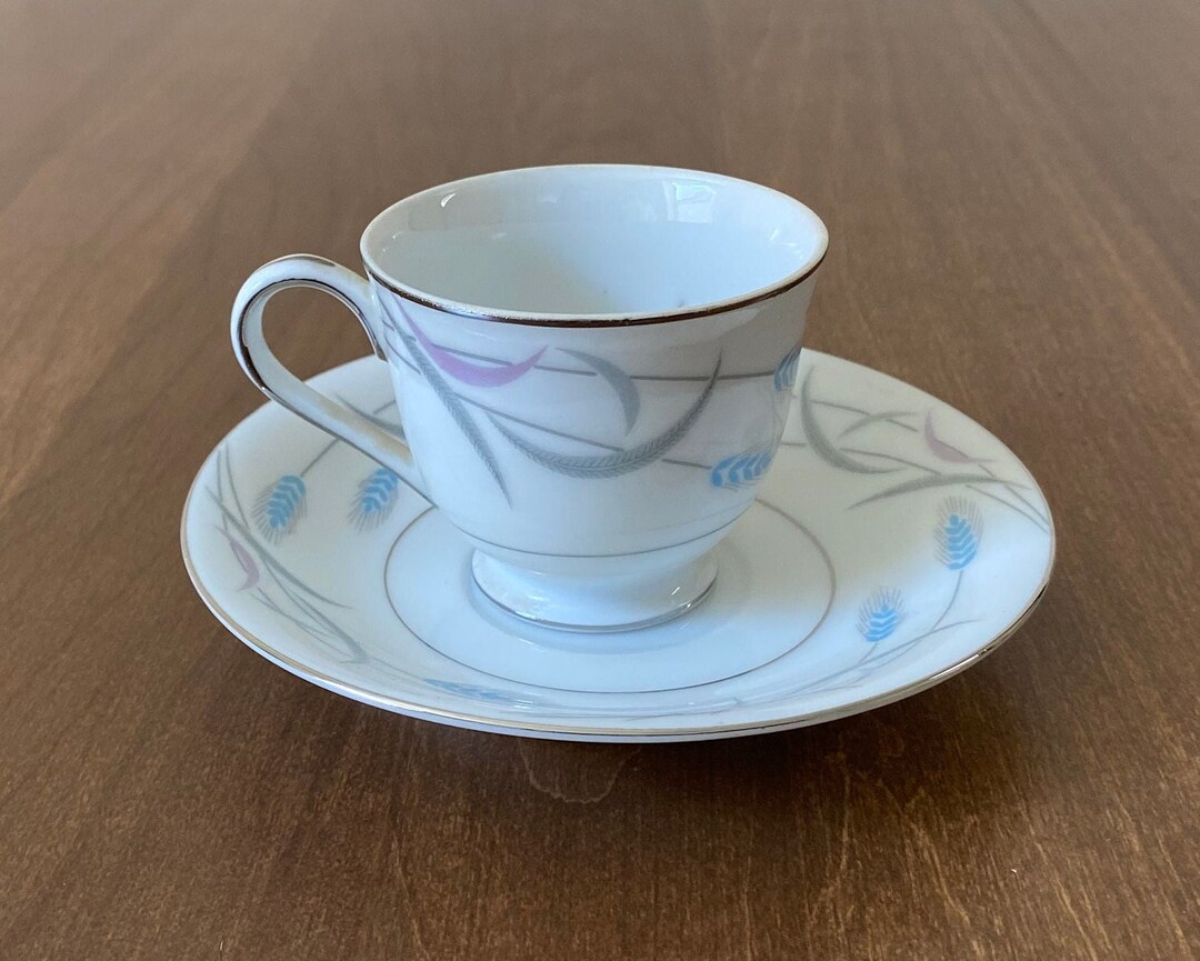 Royal Wheat Footed Demitasse Cup and Saucer Valmont China Japan Teacup